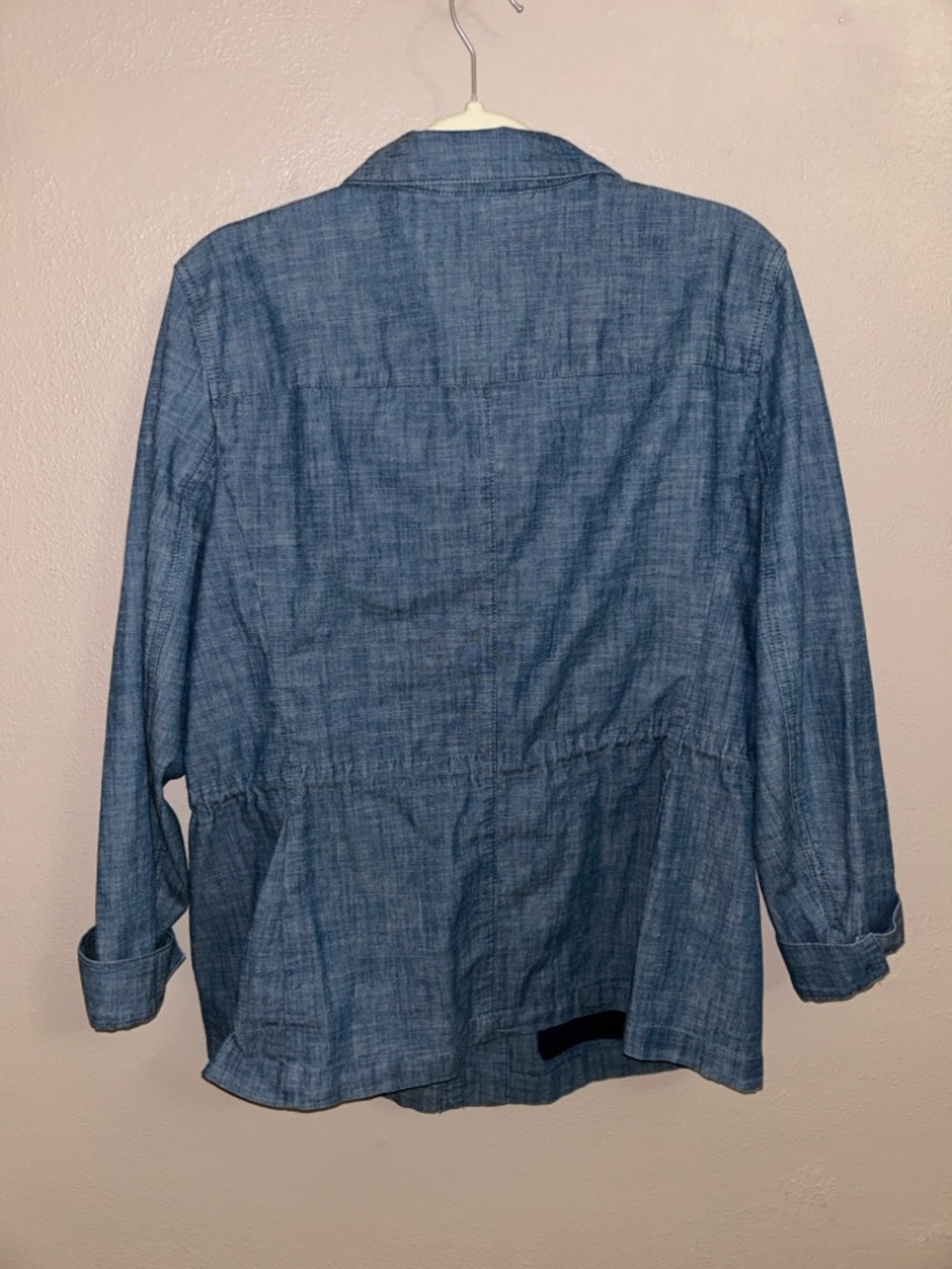 Talbots Chambray Blue Button-Front lightweight Jean Jacket - Picture 3 of 5
